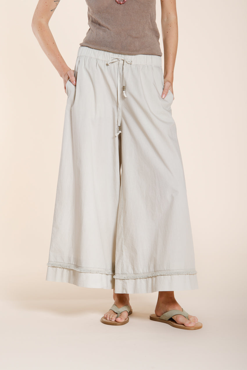 Portofino Cropped pantalone chino jogger donna in popeline wide leg