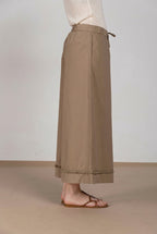 Portofino Cropped pantalone chino jogger donna in popeline wide leg