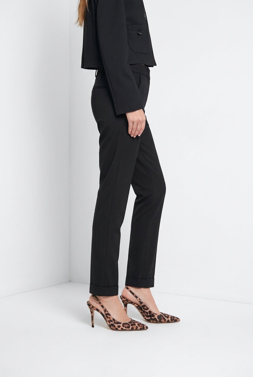 New York Slim pantalone chino donna in jersey tecnico slim fit ①