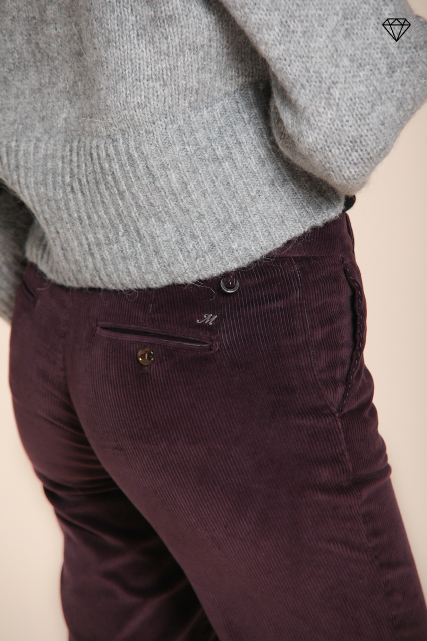 New York Slim pantalone chino donna in velluto a coste slim fit ①