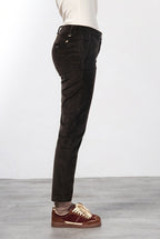 New York Slim pantalone chino donna in velluto a costa grande slim fit ①