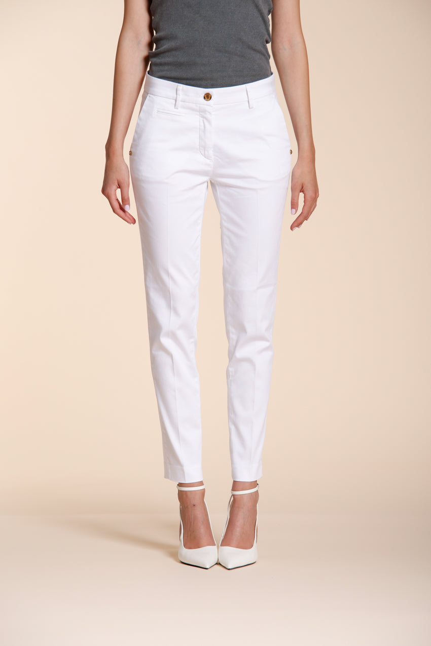 New York Slim pantalon chino femme en satin stretch slim fit ①