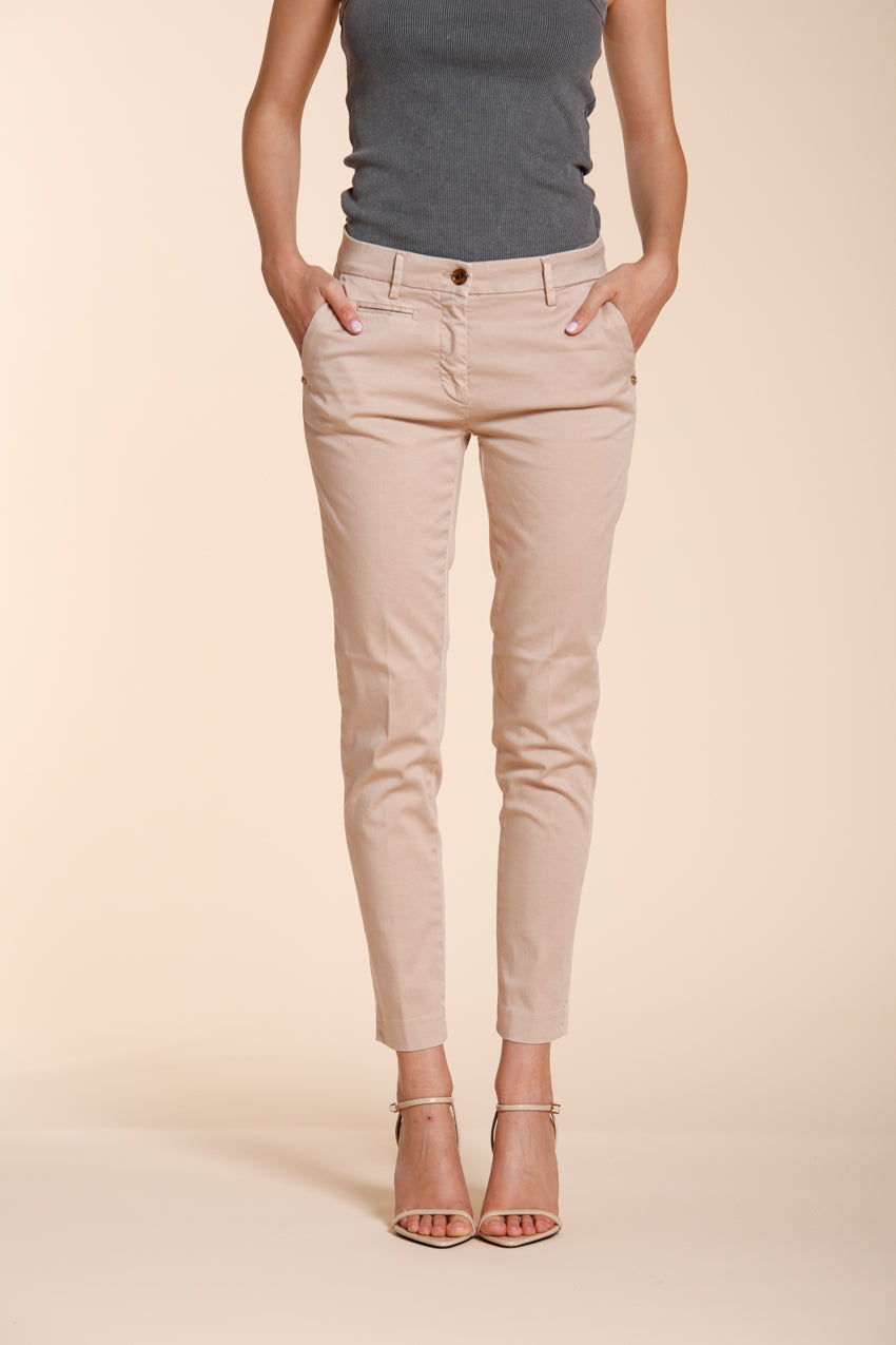 New York Slim pantalone chino donna in raso stretch slim fit ①