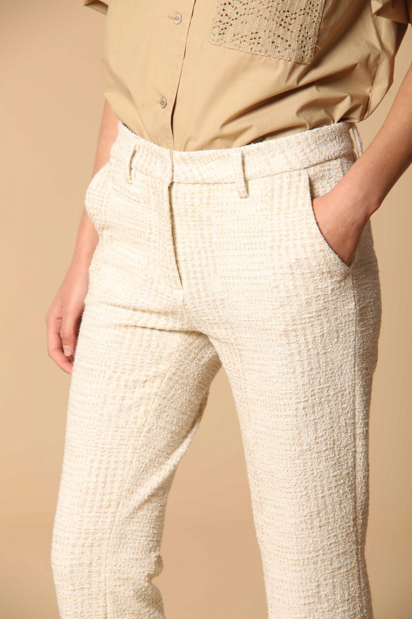 New York Trumpet Damen Chinohose aus bicolor Jersey Slim Fit