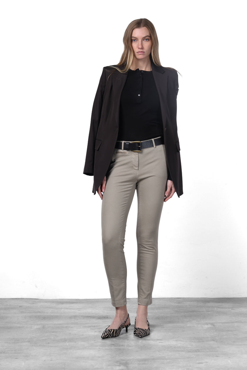 New York Slim pantalone chino donna in raso slim fit ①