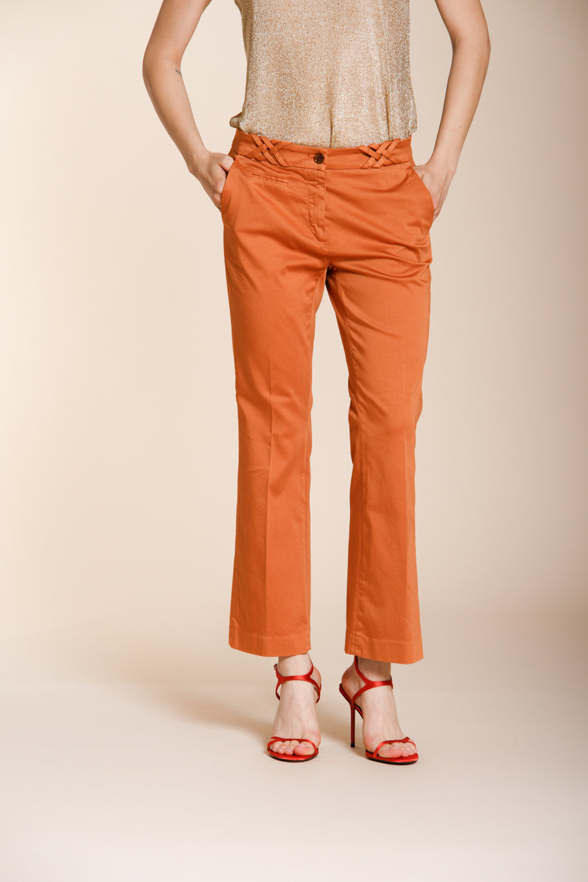 New York Trumpet pantalone chino donna in raso stretch slim fit
