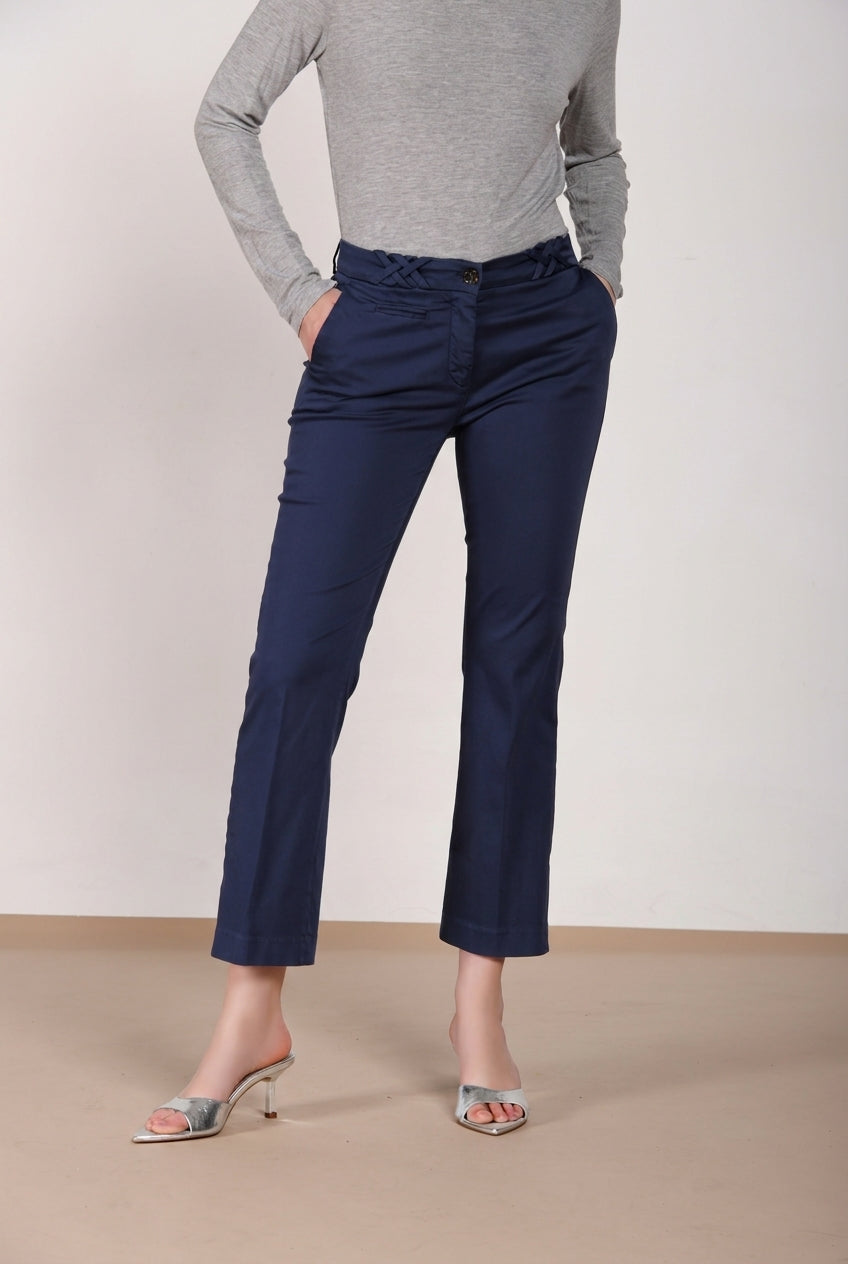 New York Trumpet pantalon chino femme en satin stretch slim fit