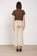 New York Trumpet pantalone chino donna in raso stretch slim fit