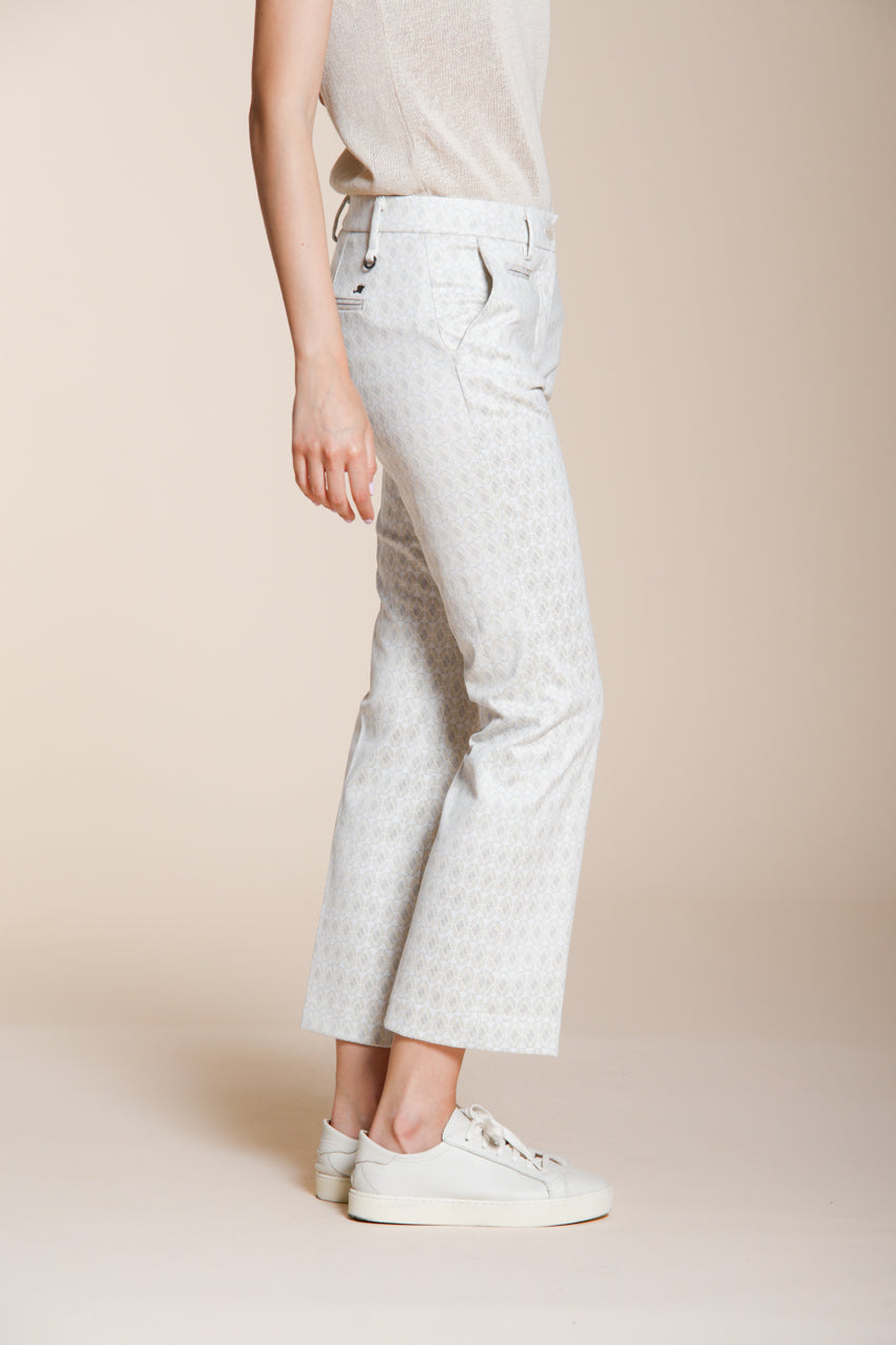 New York Trumpet pantalone chino donna in jersey fantasia rombi slim fit