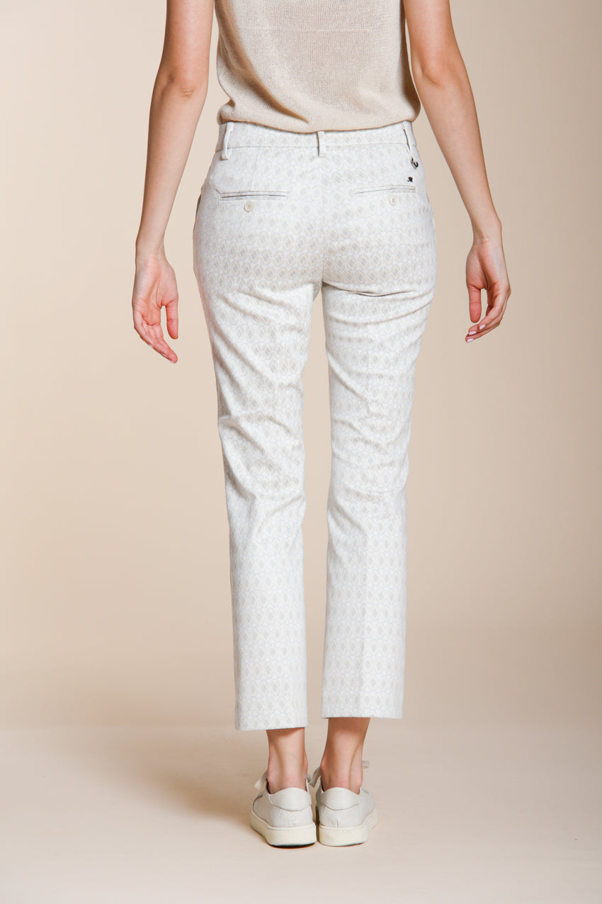 New York Trumpet pantalon chino femme en jersey motif losanges slim fit