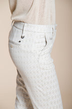 New York Trumpet pantalon chino femme en jersey motif losanges slim fit