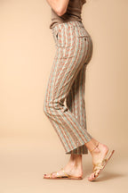 New York Trumpet Damen Chinohose aus Piqué mit Druck Slim Fit