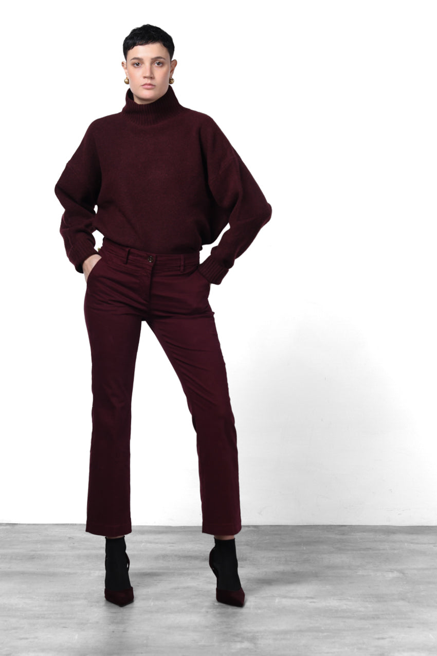 New York Trumpet women’s chino pants in gabardine with slim fit ①