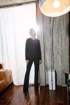 New York Flare Damen-Chinohose aus Piqué-Jersey Slim Fit