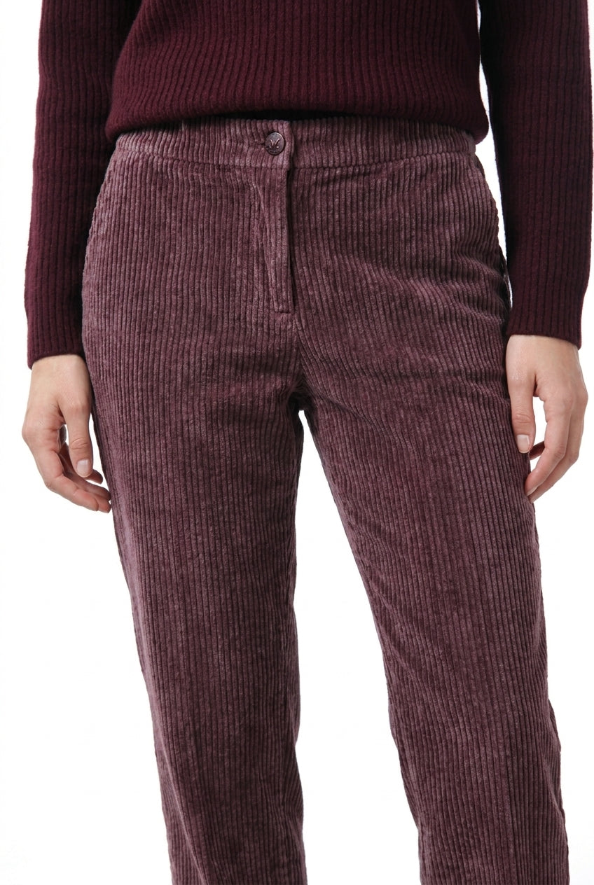 Malibu Jogger City pantalone chino donna in velluto a costa larga relaxed fit
