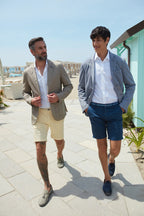 Torino Summer Herren-Bermuda-Chino aus Stretch-Satin Slim Fit