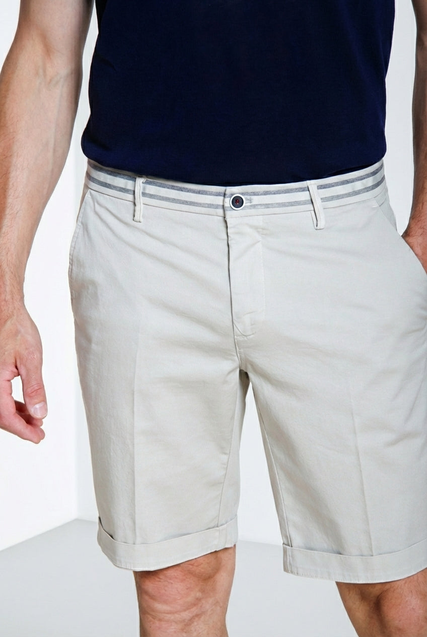 Torino Summer bermuda chino homme en satin stretch slim fit