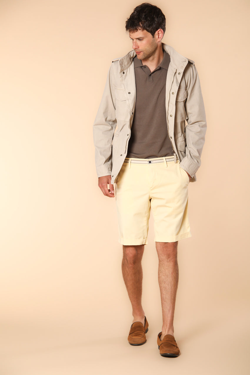 Torino Summer Herren-Bermuda-Chino aus Stretch-Satin Slim Fit