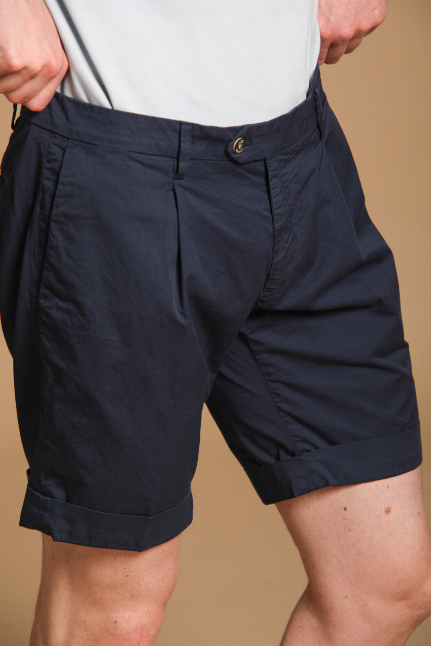 New York Time 1 Pinces Bermuda Chino Herren in elastischer Gabardine Regular Fit