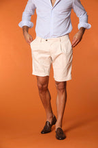 New York Time 1 Pinces Bermuda Chino Herren in elastischer Gabardine Regular Fit