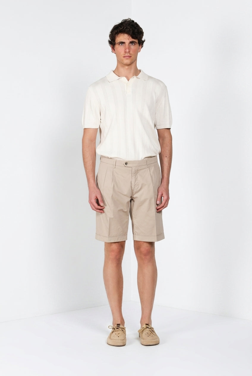 New York 2 Pinces bermuda chino uomo in twill stretch regular fit