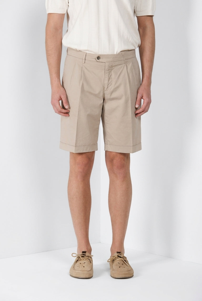 New York 2 Pinces bermuda chino uomo in twill stretch regular fit