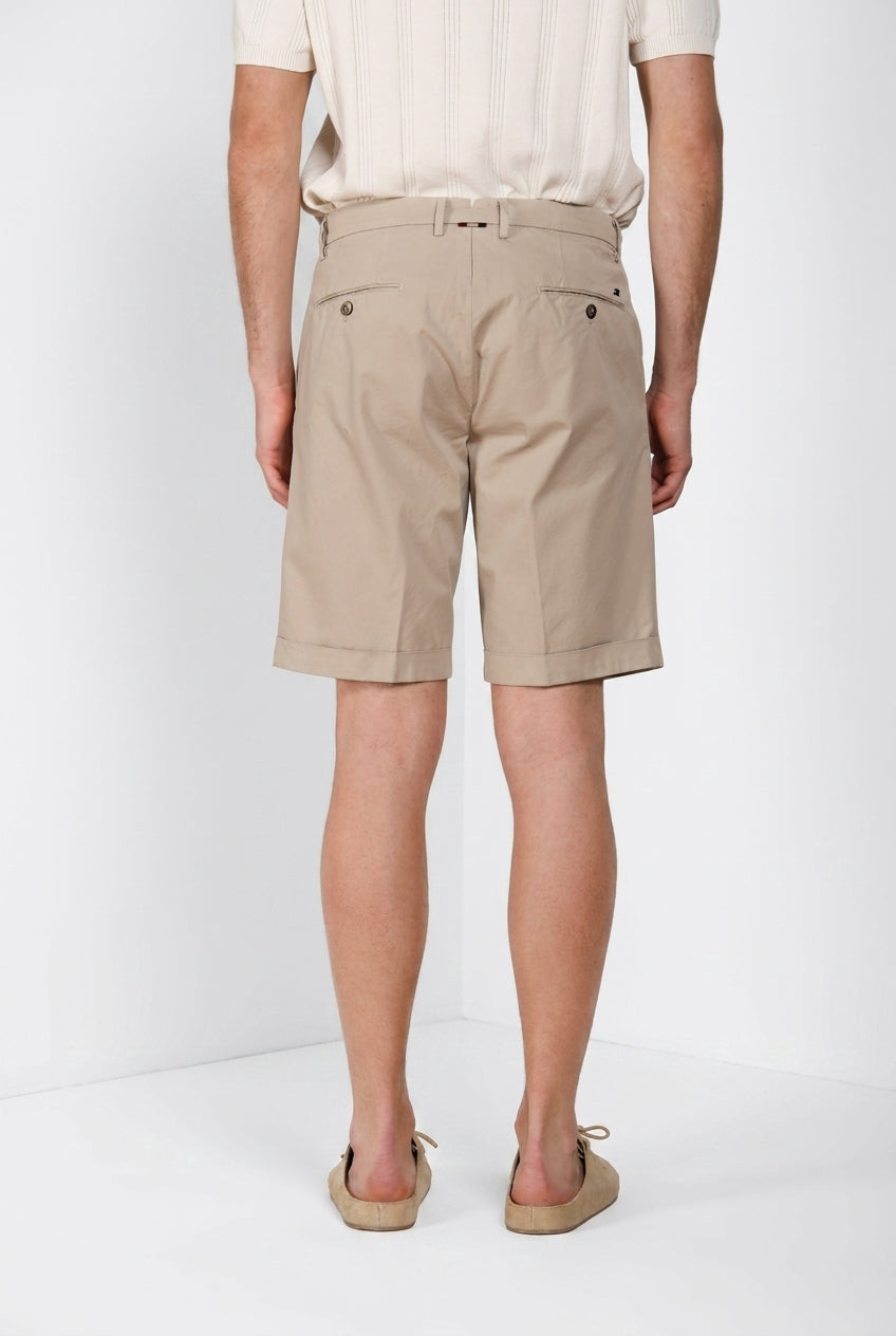 New York 2 Pinces bermuda chino uomo in twill stretch regular fit