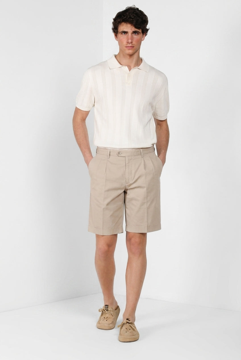 New York 2 Pinces bermuda chino uomo in twill stretch regular fit