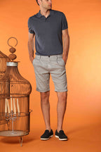 Osaka 1 Pinces Bermuda Chino Herren aus Leinen-Baumwoll-Twill Carrot Fit