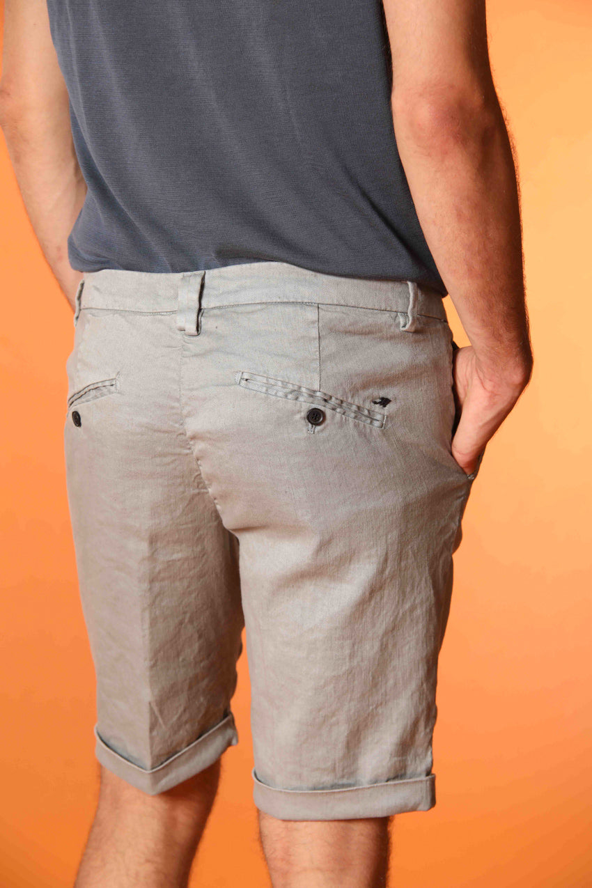 Osaka 1 Pinces Bermuda Chino Herren aus Leinen-Baumwoll-Twill Carrot Fit