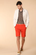 London Summer Bermuda Chino Herren in Stretch-Satin Regular Fit