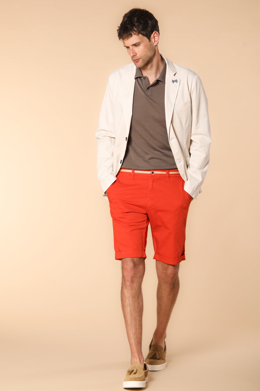 London Summer Bermuda Chino Herren in Stretch-Satin Regular Fit