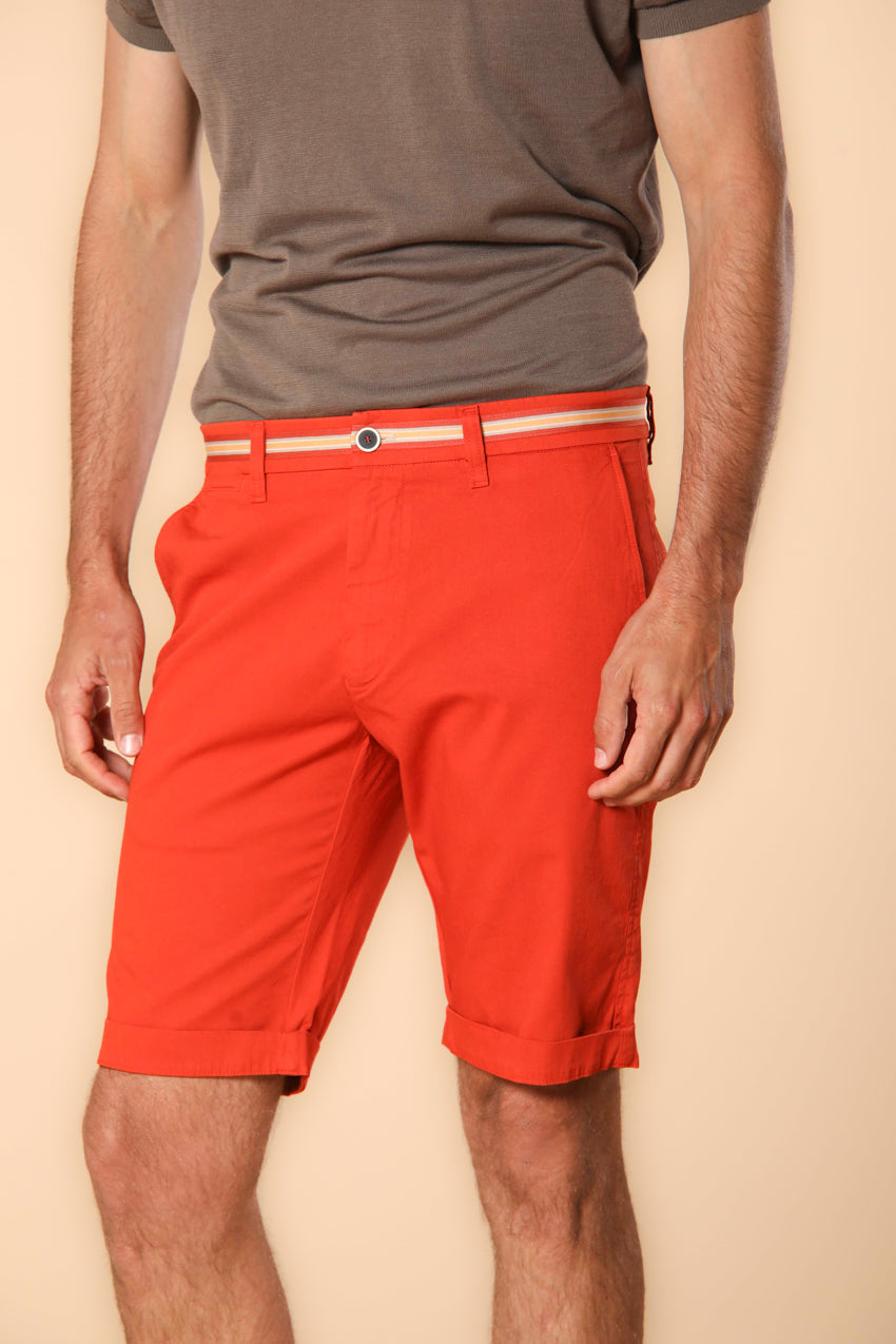 London Summer Bermuda Chino Herren in Stretch-Satin Regular Fit