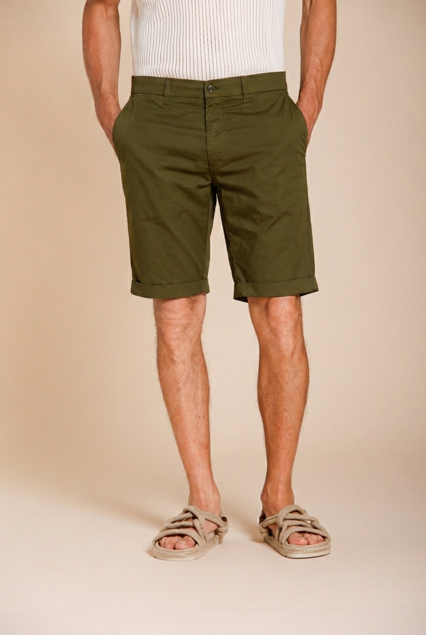 London bermuda chino uomo in gabardina stretch regular fit ①