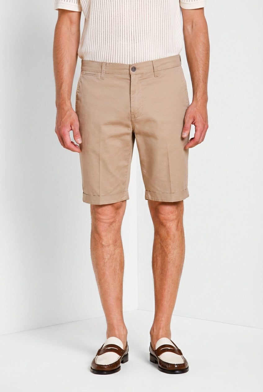 London bermuda chino uomo in gabardina stretch regular fit ①