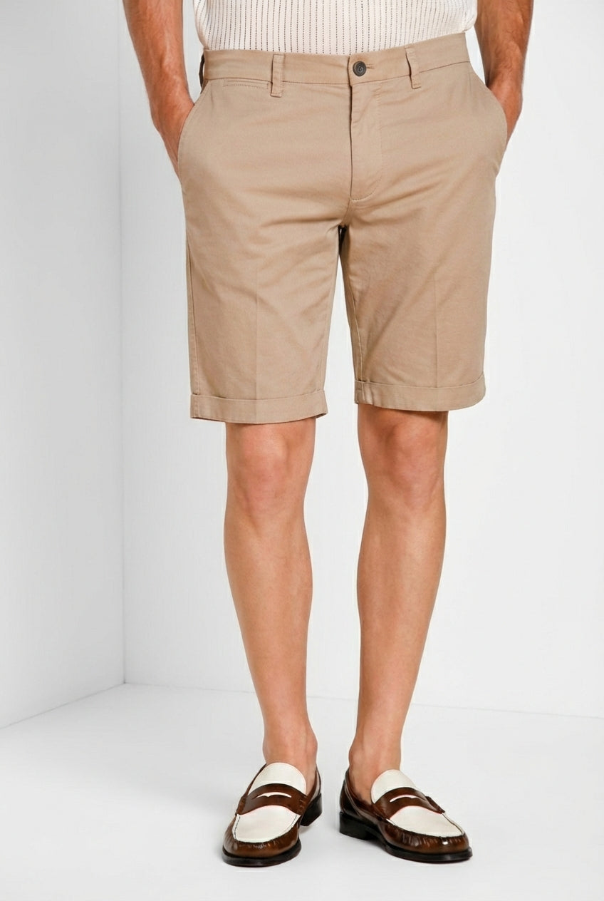 London bermuda chino uomo in gabardina stretch regular fit ①