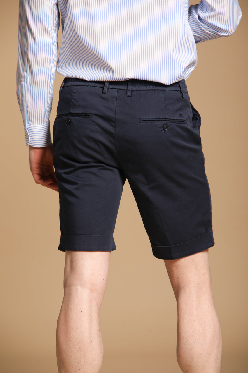 Milano Jogger Travel Herren Chino Jogger Bermuda  in technischem Travel Stretch Satin-Gewebe Slim Fit