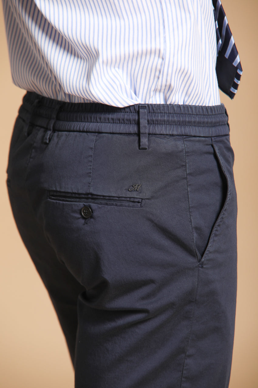 Milano Jogger Travel Herren Chino Jogger Bermuda  in technischem Travel Stretch Satin-Gewebe Slim Fit