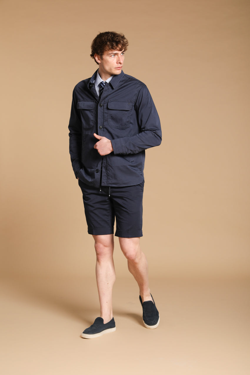 Milano Jogger Travel Herren Chino Jogger Bermuda  in technischem Travel Stretch Satin-Gewebe Slim Fit