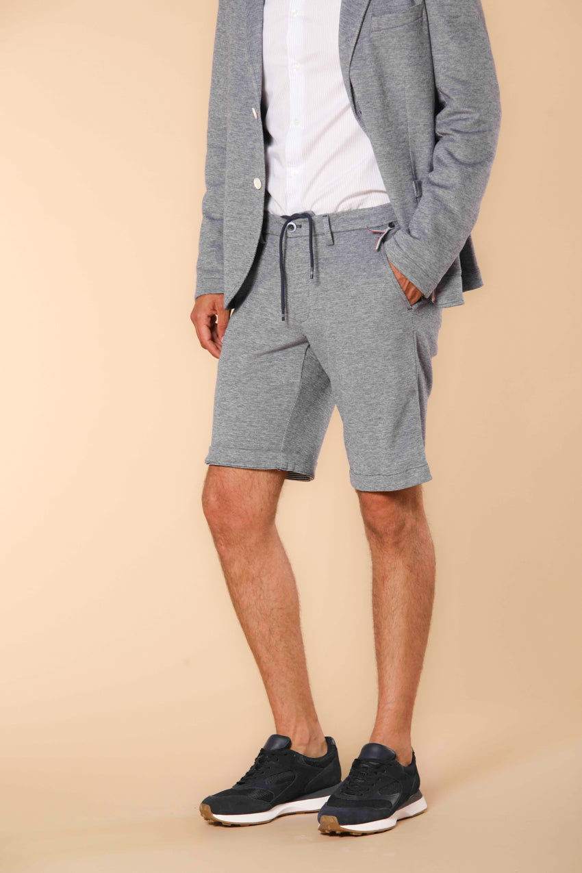 Torino Jog Bermuda Chino Jogger Herren in Double-Face Baumwoll-Piqué Slim Fit