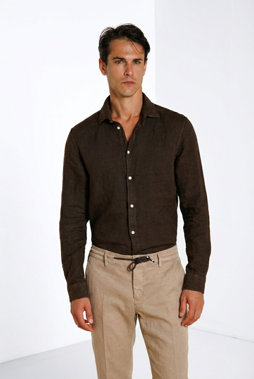 Torino chemise homme en toile de lin ①