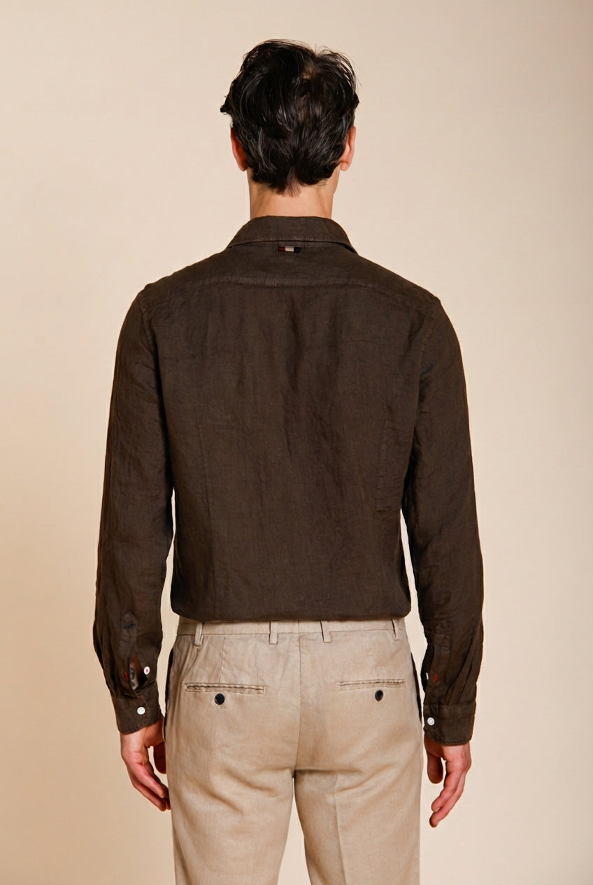 Torino camicia uomo in tela lino ①