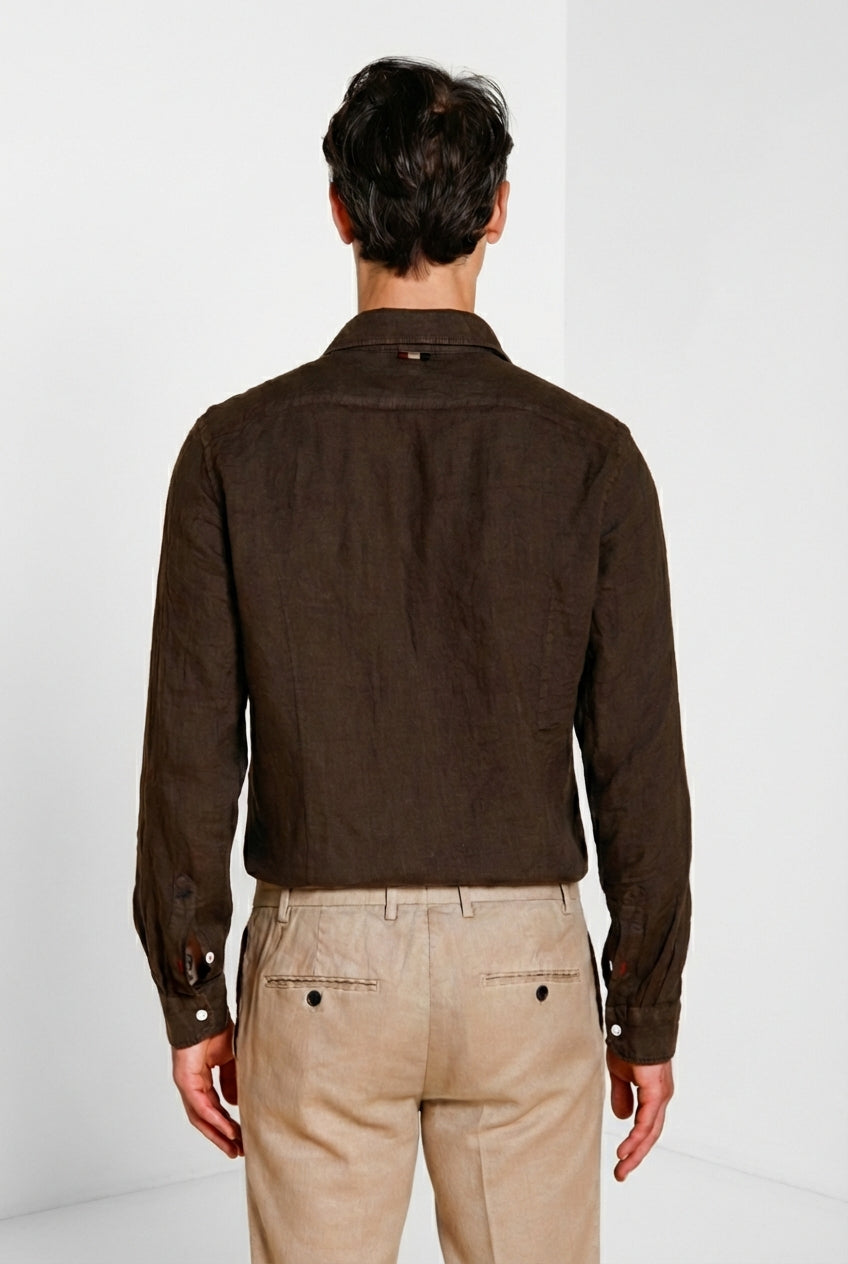 Torino chemise homme en toile de lin ①