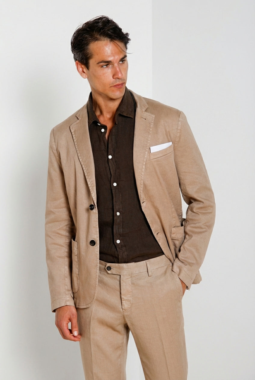 Torino chemise homme en toile de lin ①