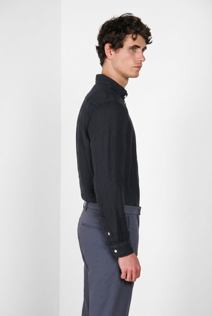 Torino camicia uomo in tela lino ①
