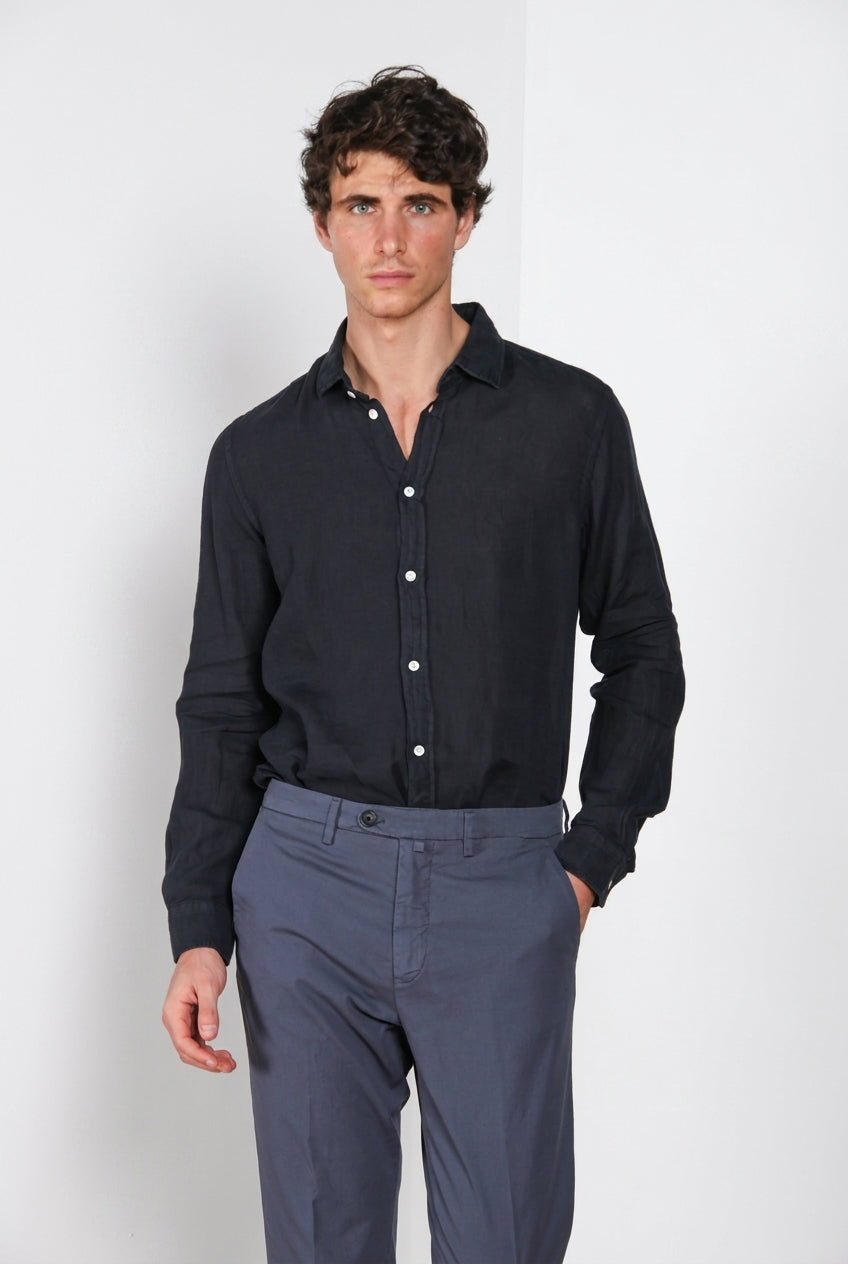 Torino camicia uomo in tela lino ①