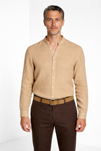 Porto camicia uomo in tela lino ①