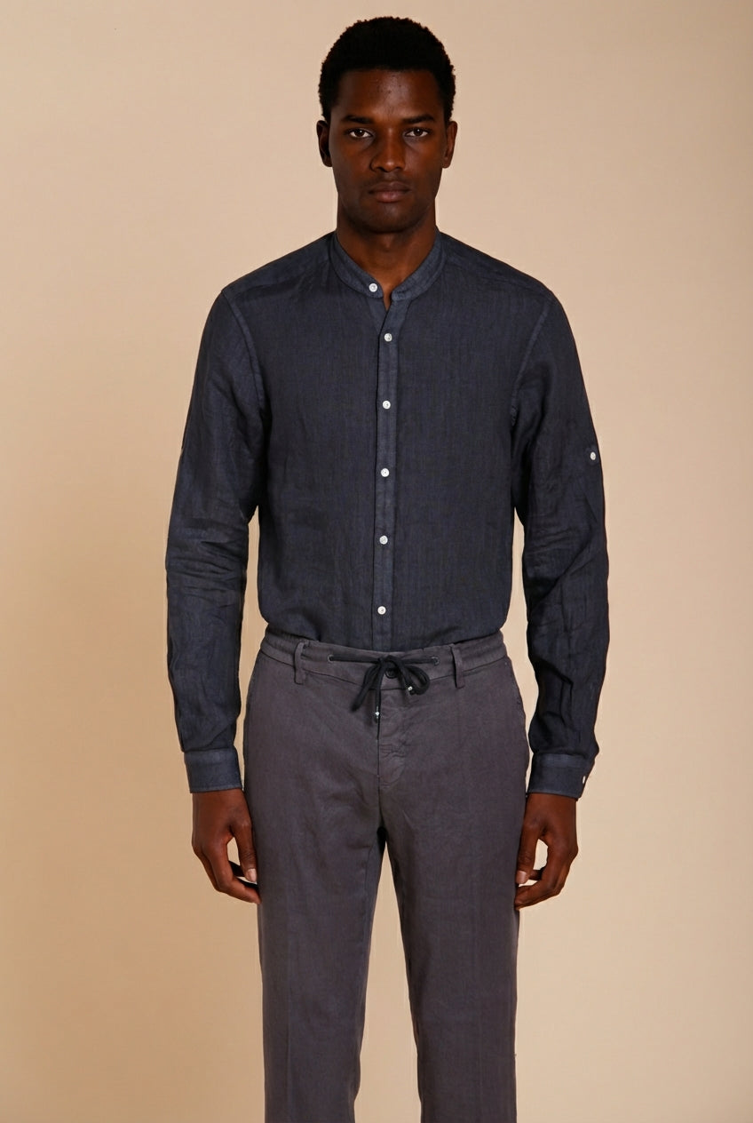 Porto camicia uomo in tela lino ①