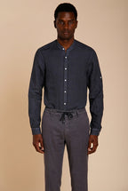 Porto camicia uomo in tela lino ①