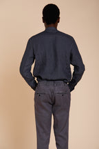 Porto camicia uomo in tela lino ①